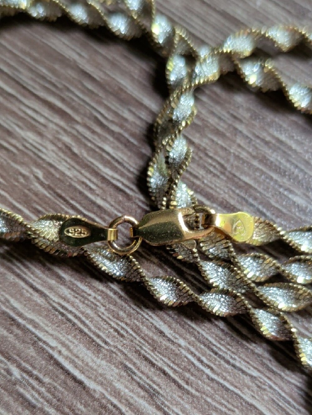 Sterling Silver And Gold-Tone Twisted Rope Necklace - Elegant Women’s Jewelry - Picture 4 of 7